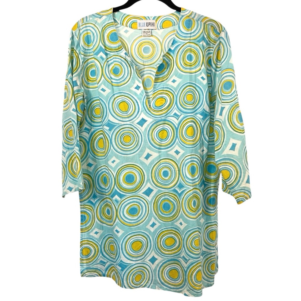 Summer Tunic by Blue Opihi 100% Cotton Swirl Pattern